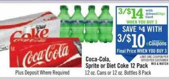 Price Chopper Coca-cola Sprite Or Diet Coke 12 Pack offer