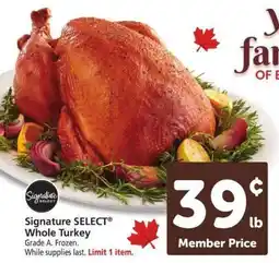 Safeway Signature SELECT Whole Turkey offer
