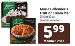 Safeway Marie Callender's Fruit or Cream Pie offer