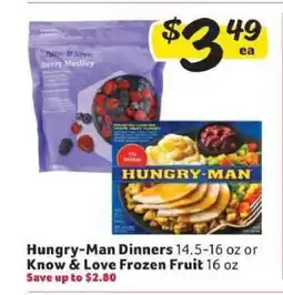 Winn Dixie Hungry-Man Dinners or Know & Love Frozen Fruit offer