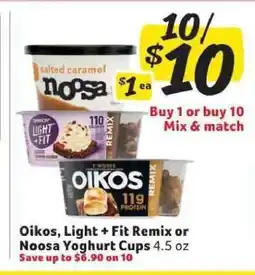Winn Dixie Oikos, Light + Fit Remix or Noosa Yoghurt Cups offer