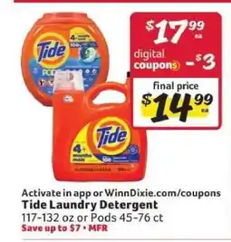 Winn Dixie Tide Laundry Detergent offer