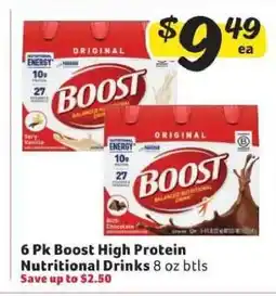 Winn Dixie Boost High Protein Nutritional Drinks offer