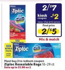 Winn Dixie Ziploc Resealable Bags offer