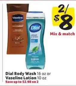 Winn Dixie Dial Body Wash or Vaseline Lotion offer