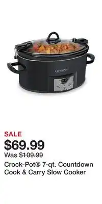 Kohl's Crock-Pot 7-qt. Countdown Cook & Carry Slow Cooker offer