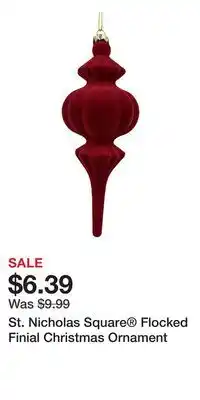 Kohl's St. Nicholas Square Flocked Finial Christmas Ornament offer