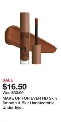 Kohl's MAKE UP FOR EVER HD Skin Smooth & Blur Undetectable Under Eye Concealer offer
