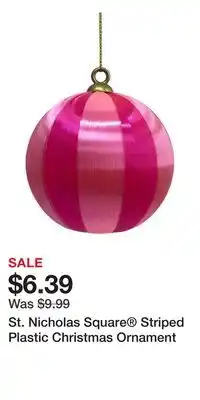 Kohl's St. Nicholas Square Striped Plastic Christmas Ornament offer