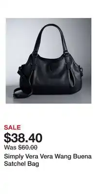 Kohl's Simply Vera Vera Wang Buena Satchel Bag offer