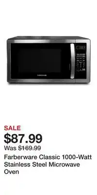 Kohl's Farberware Classic 1000-Watt Stainless Steel Microwave Oven offer