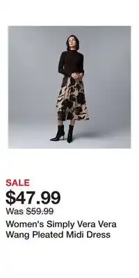 Kohl's Women's Simply Vera Vera Wang Pleated Midi Dress offer