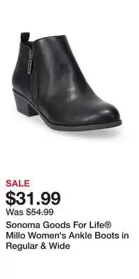 Kohl's Sonoma Goods For Life Millo Women's Ankle Boots in Regular & Wide offer
