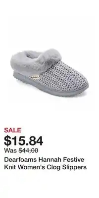 Kohl's Dearfoams Hannah Festive Knit Women's Clog Slippers offer