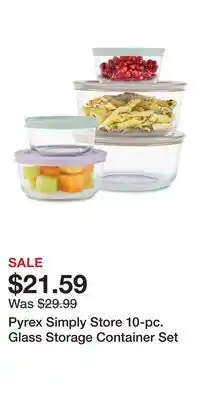 Kohl's Pyrex Simply Store 10-pc. Glass Storage Container Set offer