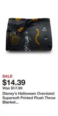 Kohl's Disney's Halloween Oversized Supersoft Printed Plush Throw Blanket by The Big One offer