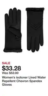Kohl's Women's isotoner Lined Water Repellent Chevron Spandex Gloves offer