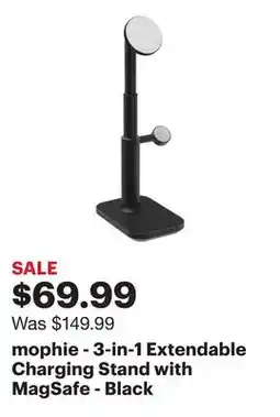 Best Buy mophie - 3-in-1 Extendable Charging Stand with MagSafe - Black offer