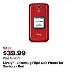 Best Buy Lively - Jitterbug Flip2 Cell Phone for Seniors - Red offer
