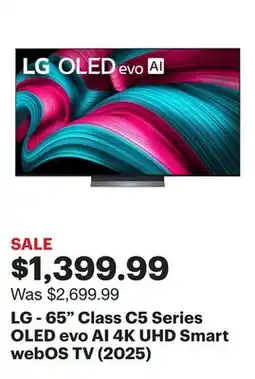 Best Buy LG - 65 Class C5 Series OLED evo AI 4K UHD Smart webOS TV (2025) offer