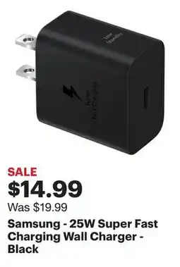 Best Buy Samsung - 25W Super Fast Charging Wall Charger - Black offer