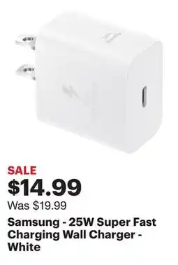 Best Buy Samsung - 25W Super Fast Charging Wall Charger - White offer