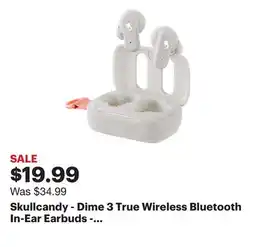 Best Buy Skullcandy - Dime 3 True Wireless Bluetooth In-Ear Earbuds - Bone/Orange offer