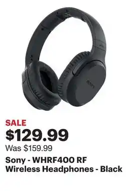 Best Buy Sony - WHRF400 RF Wireless Headphones - Black offer