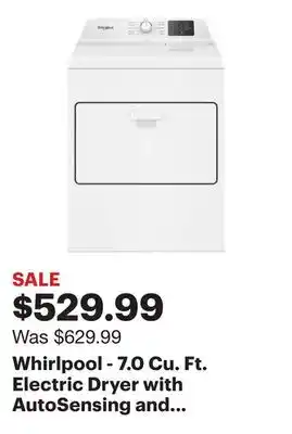 Best Buy Whirlpool - 7.0 Cu. Ft. Electric Dryer with AutoSensing and Adaptive Dry - White offer