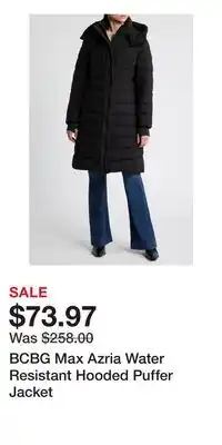 Nordstrom BCBG Max Azria Water Resistant Hooded Puffer Jacket offer