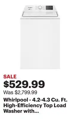 Best Buy Whirlpool - 4.2-4.3 Cu. Ft. High-Efficiency Top Load Washer with 2-in-1 Removable Agitator - White offer