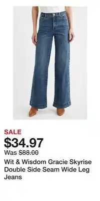 Nordstrom Wit & Wisdom Gracie Skyrise Double Side Seam Wide Leg Jeans offer