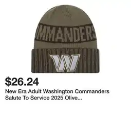 Dick's Sporting Goods New Era Adult Washington Commanders Salute To Service 2025 Olive Green Knit Beanie offer