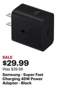 Best Buy Samsung - Super Fast Charging 45W Power Adapter - Black offer