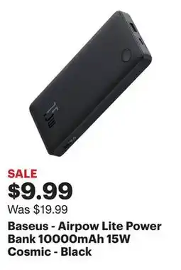 Best Buy Baseus - Airpow Lite Power Bank 10000mAh 15W Cosmic - Black offer