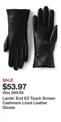 Nordstrom Lands' End EZ Touch Screen Cashmere Lined Leather Gloves offer
