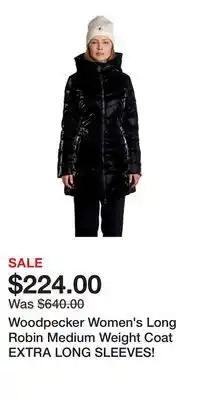 Nordstrom Woodpecker Women's Long Robin Medium Weight Coat EXTRA LONG SLEEVES! offer