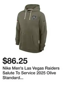 Dick's Sporting Goods Nike Men's Las Vegas Raiders Salute To Service 2025 Olive Standard Issue Dri-FIT Pullover Hoodie offer