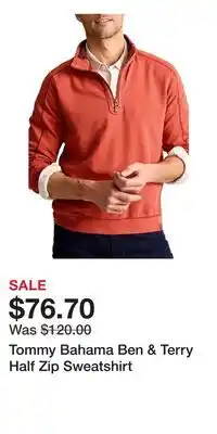 Nordstrom Tommy Bahama Ben & Terry Half Zip Sweatshirt offer