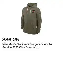 Dick's Sporting Goods Nike Men's Cincinnati Bengals Salute To Service 2025 Olive Standard Issue Dri-FIT Pullover Hoodie offer