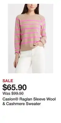 Nordstrom Caslon Raglan Sleeve Wool & Cashmere Sweater offer