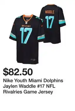 Dick's Sporting Goods Nike Youth Miami Dolphins Jaylen Waddle #17 NFL Rivalries Game Jersey offer