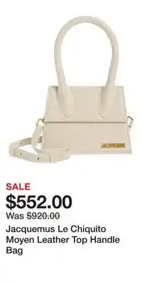 Nordstrom Jacquemus Le Chiquito Moyen Leather Top Handle Bag offer