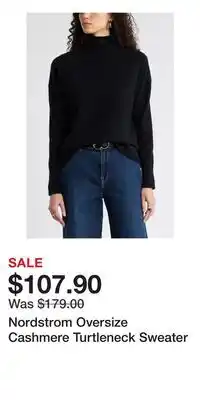 Nordstrom Nordstrom Oversize Cashmere Turtleneck Sweater offer