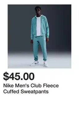 Dick's Sporting Goods Nike Men's Club Fleece Cuffed Sweatpants offer