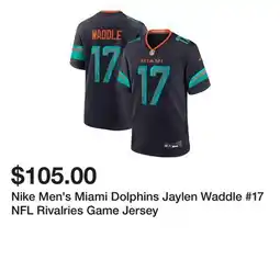 Dick's Sporting Goods Nike Men's Miami Dolphins Jaylen Waddle #17 NFL Rivalries Game Jersey offer