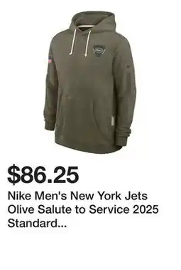 Dick's Sporting Goods Nike Men's New York Jets Olive Salute to Service 2025 Standard Issue Dri-FIT Pullover Hoodie offer