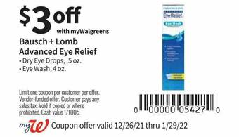 Walgreens Bausch + Lomb Advanced Eye Relief offer