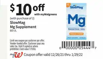 Walgreens Slowmag Mg Supplement offer