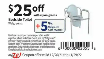 Walgreens Bedside Toilet offer